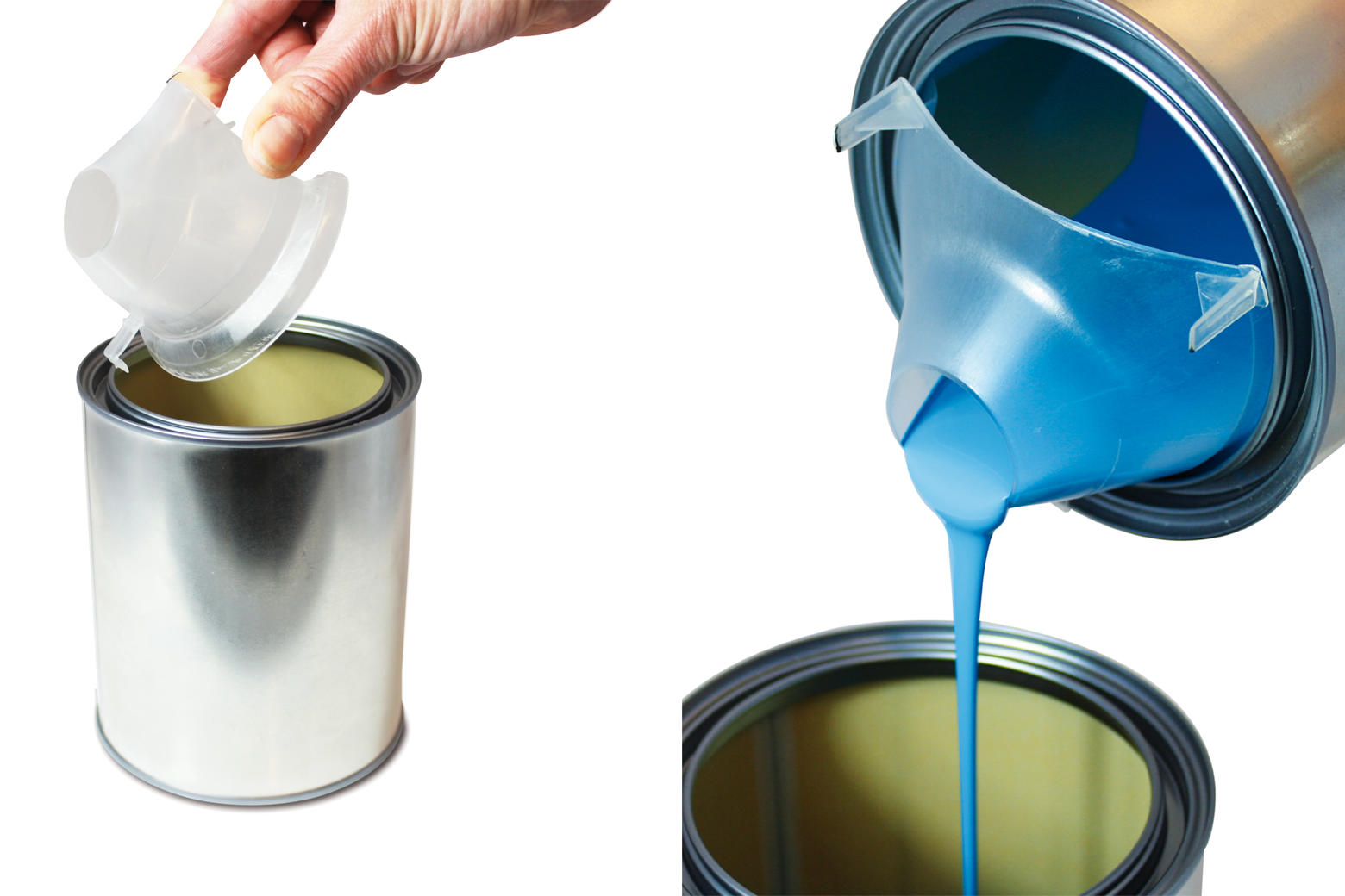 Totally emptying a paint can with a Pour and Go is very easy and clean.