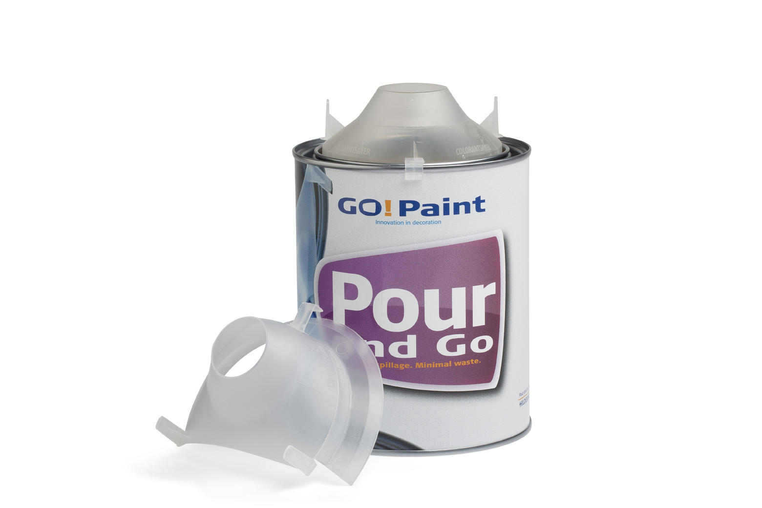 Easy pouring of paint from a paint can, emptying without making a mess.