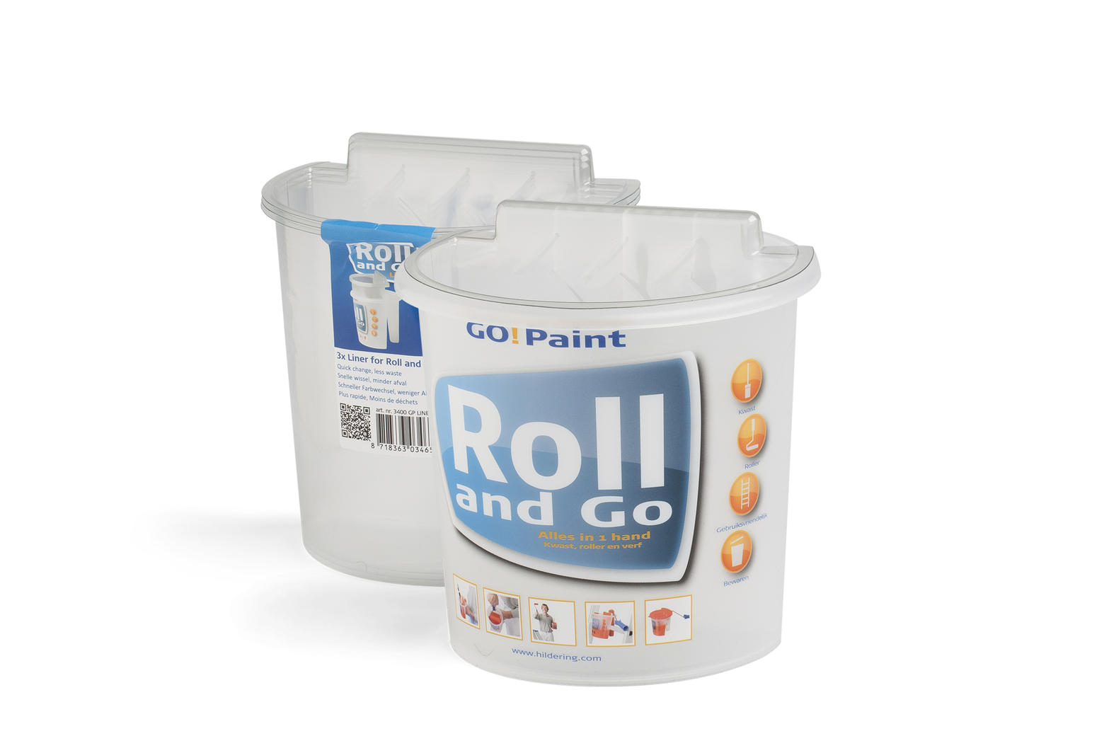 Bac à peinture stable avec contenants jetables: Roll and Go XL