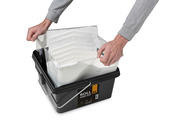 After drying, the liners can be disposed of, or used another time.